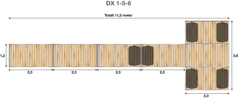 Brygga Rentukka DX 1-5-6, Landfäste Betong